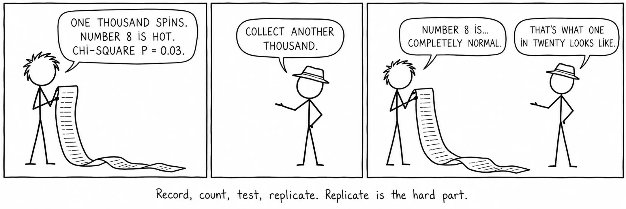 Registrar, contar, testar, replicar. Replicar é a parte difícil.